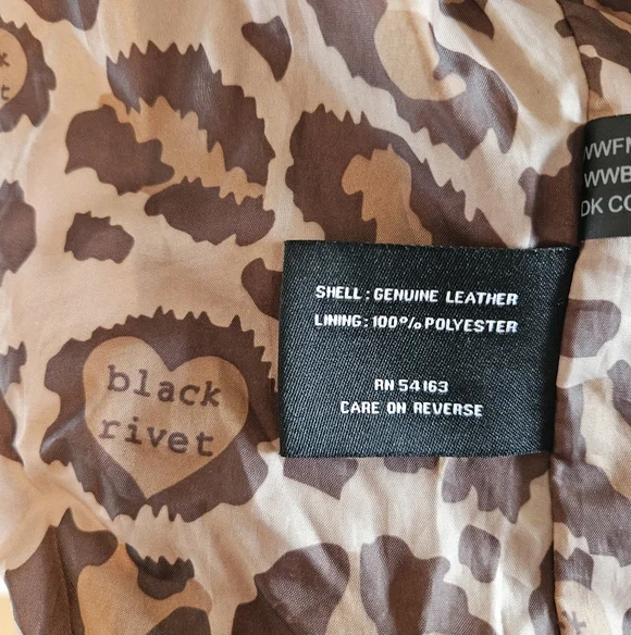 Black Rivet Brown Leather Jacket - Picture 4 of 6